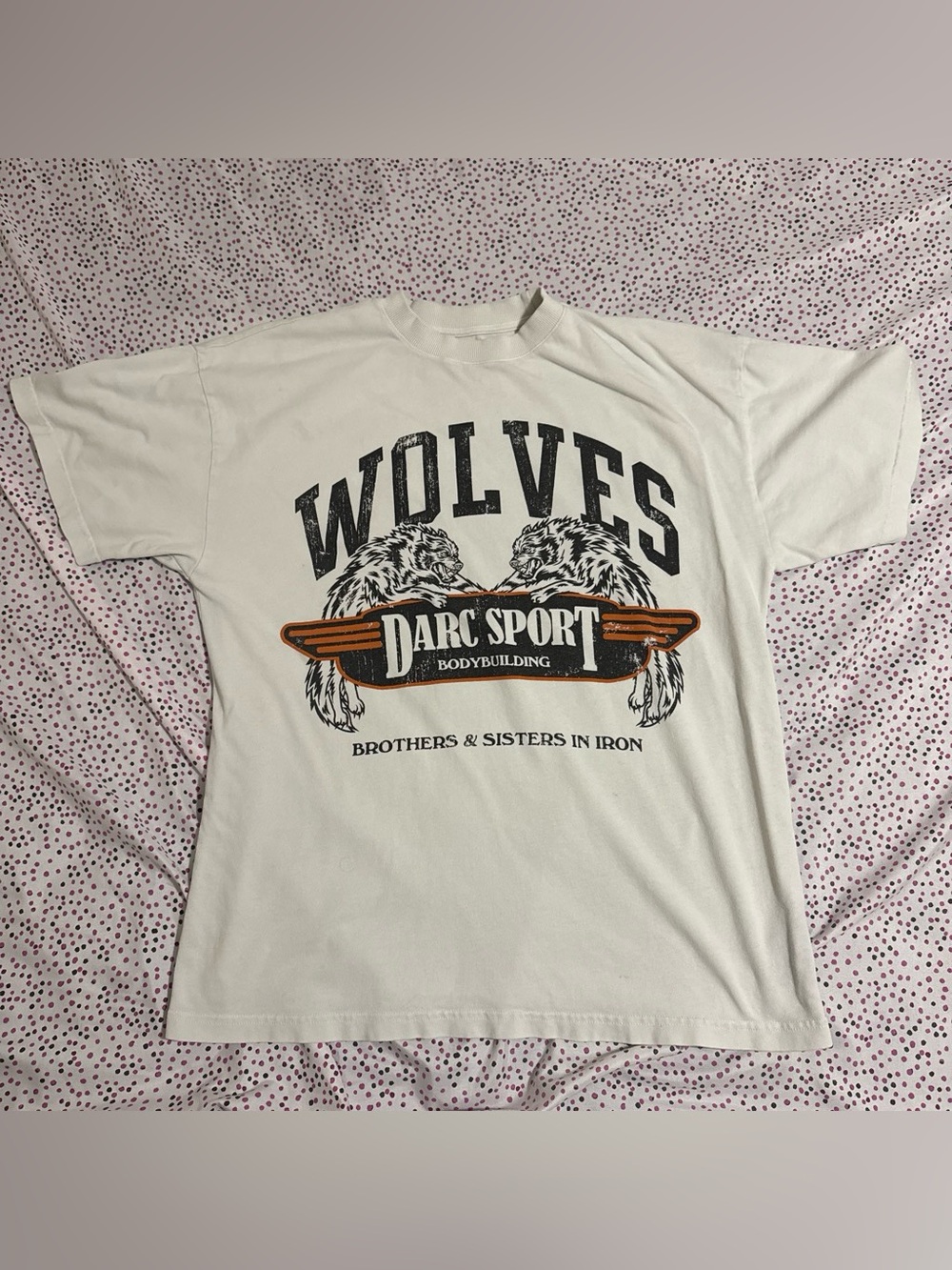 Darc Sport White 'Wolves' Graphic Tee with Black & Orange Print